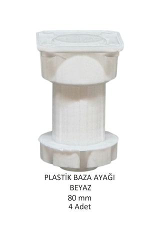 Plastik Baza Ayağı, Beyaz, 8 Cm 4 Adet Beyaz