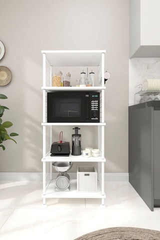 Beyaz B.d Mutfak Rafı, Mutfak Düzenleyici, 5 Raflı Mutfak Organizeri, Mutfak Dolabı, Mutfak Standı Beyaz