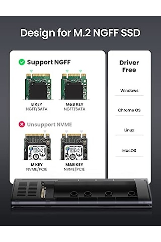 Sata Ngff Ssd Usb 3.1 5 Gbps Type-c Gen1 B-key M B Key Disk Kutusu - Uzay Grisi
