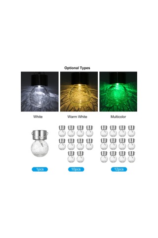 Yaozixia Asılı Güneş Feneri Led Güneş Işığı Su Geçirmez Pin Lambası Yağmurlama Su Isıtıcısı Lambası Bahçe Bahçe Veranda İçin Dekoratif Lamba Çok Renkli