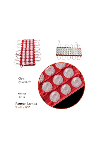 Nyf Benmax 12v Parmak Lamba Modül Led 3 Lü Kırmızı 10 Lu Bx12 046