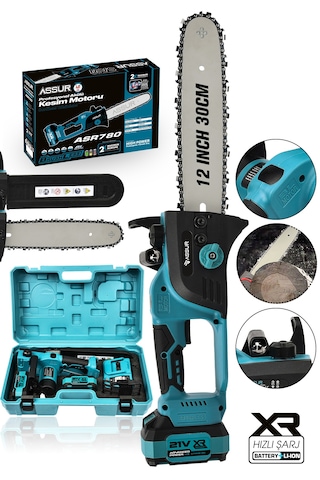 Assur ASR780 21 V Çift Akü Testere Mavi