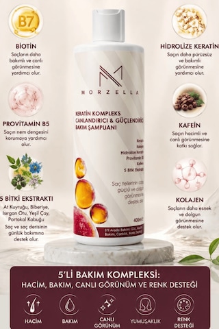 Keratin Ve Kolajen İçerikli Dolgunlaştırıcı Canlandırıcı Şampuan 400 Ml Tüm Saç Tipleri