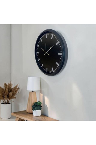 Siyah Sade & Şık 52 Cm Duvar Saati Renkli