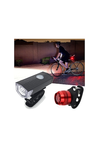 Cbtx USB LED Şarj Edilebilir Bisiklet Işık Seti Ön Arka Far