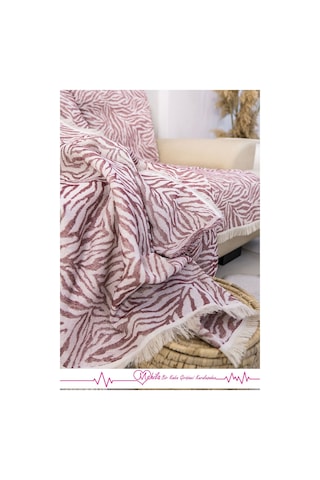 Klasik Pamuklu Koltuk Örtüsü 160x220 Cm Zebra Desen Koltuk Örtüsü Bordo