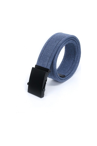 Livize Unisex Siyah Tokalı Kolon Kemeri 4Cm Mavi Mavi