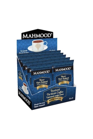 Mahmood Coffee Orta Şekerli Tek İçimlik Türk Kahvesi 12'li 8 Gr