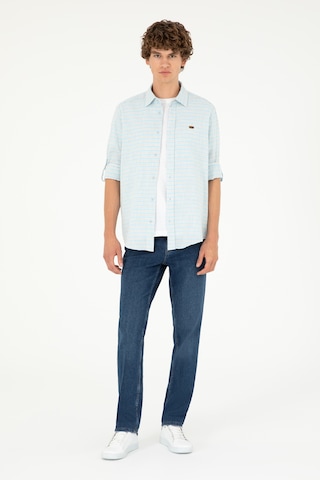U.s. Polo Assn. Erkek Mavi Gömlek Desenli 50288676-vr036 Mavi
