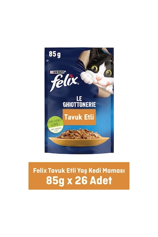 Purina Felix Pouch Tavuklu Yetişkin Kedi Maması 26 x 85 G