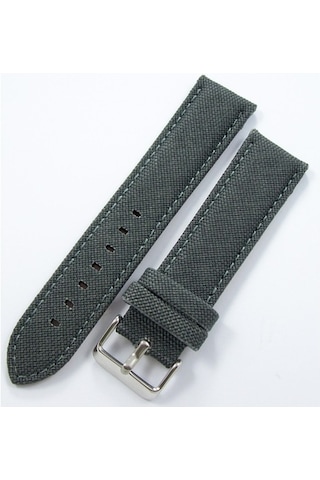 Bizon Koyu Gri Kumaş Saat Kordonu 20Mm Dokuma Spor Perlon Kayışı