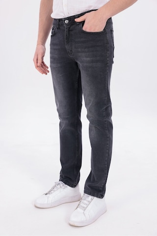 Blayn Jeans Erkek Gri Regular Fit Düz Paça Esnek Denim Kot Pantolon Günlük Antrasit Gri