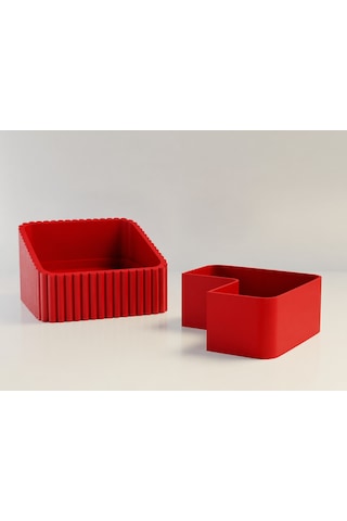 Buradabulabilirsin 3d Baskı Fıstık Kasesi - Çift Hazneli Kabuk Ayırıcı Sunum Kasesi - Kırmızı Kırmızı Bbz