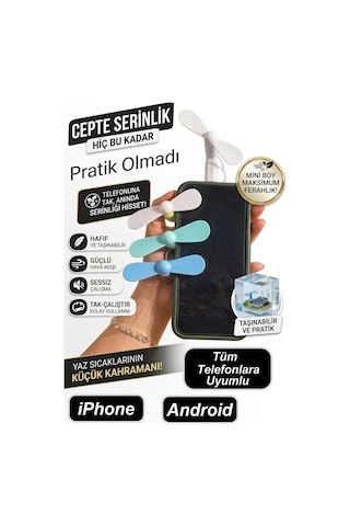 Tüm Telefonlara Uyumlu Cep Vantilatörü Fan Mini Soğutucu Tablet Powerbank İçin Pervane Vantilatör