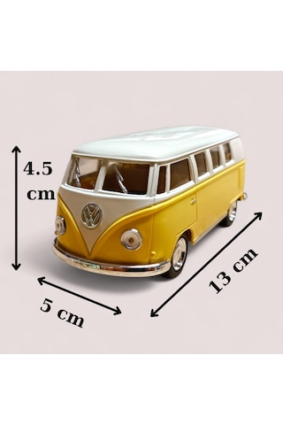 Nostaljik Metal Çek Bırak Sarı Wv Minibüs Araba Kapılar Açılır Diğer