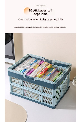 Snapbuy Katlanır Sepet, Alışveriş, Piknik, Market, Taşıma, Depolama Ve Kamp İçin Uygundur Büyük Beden Mavi