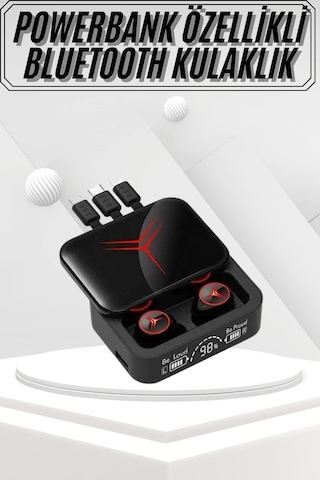 Kablosuz Bluetooth Kulaklık Powerbank Özellikli Göstergeli Hd Mikrofon 001