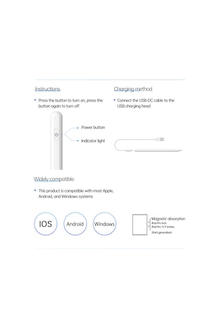 Vkemall Beyaz T8 3 Nesil Dijital Kalem - Silikon Uçlu, Ve Android İçin Uyumlu, 8 Saat Kullanim Süresi, Dahili Li-pol Batarya