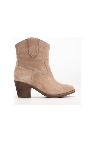Analin Shoes Kadın Hakiki Deri Western Kovboy Bot Vizon