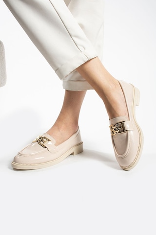 Tegan Kadın Loafer Makosen Casual Toka Detay Günlük Ayakkabı BEJ RUGAN