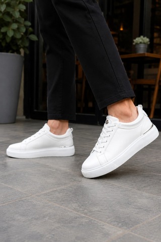 Ht Hotin Lynx Erkek Günlük Sneaker Bağcıklı Rahat Tabanlı Şık Casual Spor Ayakkabı - Beyaz