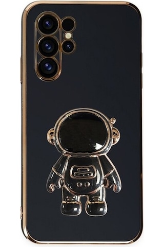 Smcase Samsung Galaxy S23 Ultra Kılıf Standlı Kamera Korumalı Astronot Silikon