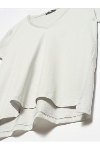 3470 V Yaka Basic T-Shirt-Gri - 513242003 Gri