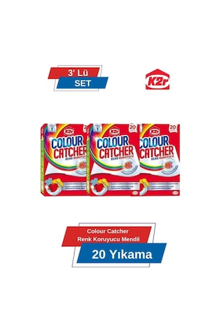 K2r Colour Catcher Renk Koruyucu 3x20'li 60 Mendil