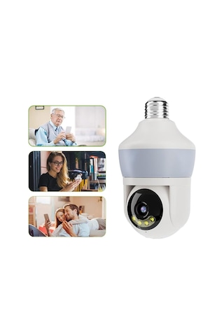 Cmr26 Güvenlik Kamerası 360 Derece Dönebilen Wifi Ampül Led Işıklı Full Hd Smart Ip Kamera