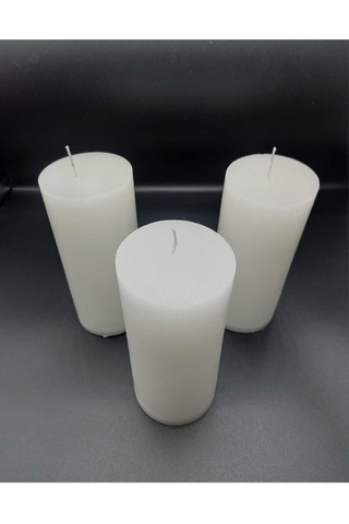 Soya Parafinli Beyaz 1 Adet 160-170 Saat Yanma Süreli Çap:7 Cm Boy:25 Silindir Blok Mum Beyaz Beyaz