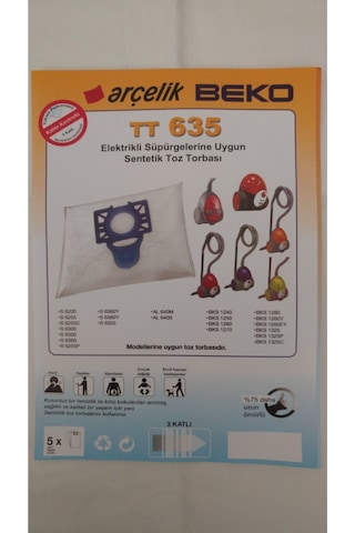 Beyaz 20 Adet Tt 635 Beko Uyumlu Elektrikli Süpürge Toz Torbası Resmi Distribütör