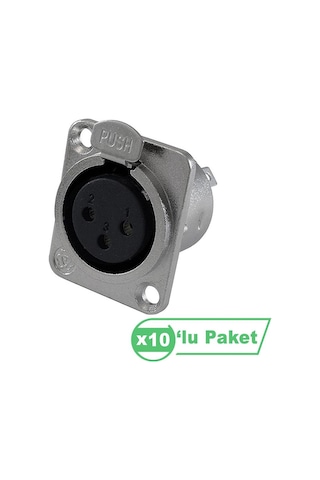 Losen La1091 Xlr 3-pin Dişi Soket Konnektör 10 Lu Paket