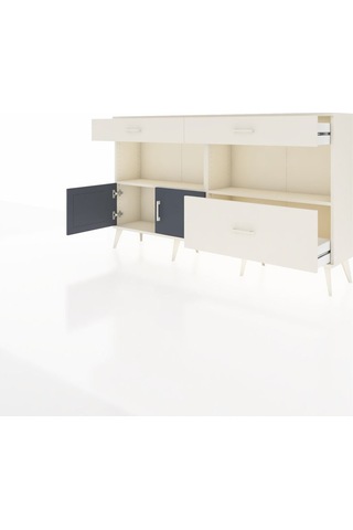 Arges Konsol 2 Raflı 3 Çekmeceli 2 Kapaklı 176x30x99 Aytaşı-antra Aytaşı-antrasit/aytaşı