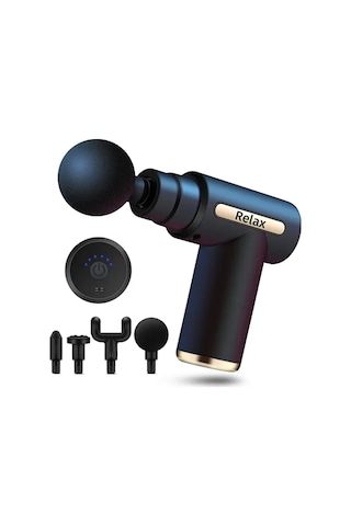 Relax 6 Kademeli Boyun Bel Sırt Bacak Ayak Mini Masaj Tabancası - Siyah