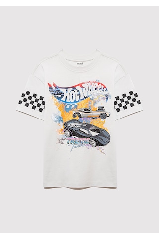 Mavi - Hot Wheels Baskılı Gri Tişört 6610303-80618 Gri