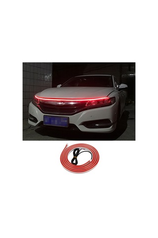 Cbtx 1.8m Araba Kaputu Esnek Dekoratif Işık Şeridi 1000lm Pvc Silikon Su Geçirmez Drl Işık Şeridi - Kırmızı