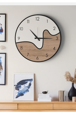 Modern Ahşap Duvar Saati Sağlam Çok Şık Ve Birarada..no:47 Çok Rekli
