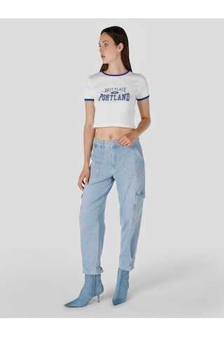 Colins 990 Angela Cargo Pantolon Mavi Kadın Jean Pantolon Cl1067509 Mavi