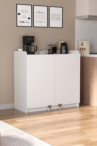 Bofigo Gökçe Çok Amaçlı Erzak Kiler Mutfak Dolabı Beyaz