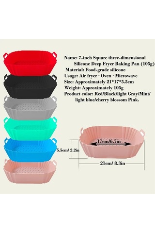 Elmpaly Siyah 2li Yeniden Kullanılabilir Silikon Airfryer Altlığı Yemek Pişirme Fırın Mikrodalga