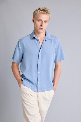 Defacto Regular Fıt Tencel Kısa Kollu Mavi Gömlek E2530ax26smbe299 Mavi-be299