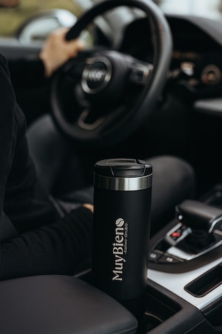 Muybieno 350 Ml Paslanmaz Çelik Siyah Termos Siyah