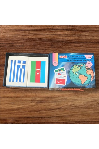 Seçili 50 Dünya Ülkeleri-harita-bayrak-başkent Kartları