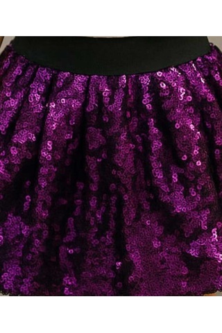 Kız Çocuk Mor Kalp Desenli Pullu Pamuklu Prenses Takım Mor