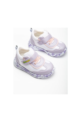 Şirin Bebe Şirinbebe Ortopedik Kız Bebek İlk Adım Spor Ayakkabı Lila Cırtlı Anorak Malzeme-3711 Lila