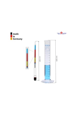 Alkol-Metre Ölçer Ve 250 ML Cam Mezür Alman H85143.260+B11020.250