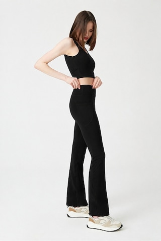 Cloudymood Kadın Siyah Yüksek Bel Toparlayıcı Çift Cepli Ispanyol Paça Tayt Bootcut Siyah - 880905440 Siyah