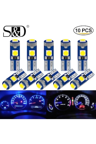 Beyaz 10 Adet T5 Led Ampul W3w W1.2w Led Canbus Araba İç Aydınlatma Pano Isınma Göstergesi Kama Otomatik Gösterge Lambası 12 V