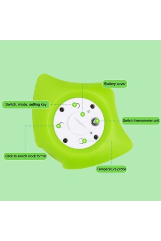 Sones Mty-818 Karikatür Şeytan Balığı Çocuk Elektronik Su Termometresi Yeşil