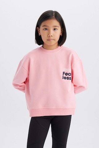 DeFacto Kız Çocuk Relax Fit Bisiklet Yaka Sırt Baskılı Sweatshirt D9774A825SPPN323 Pembe